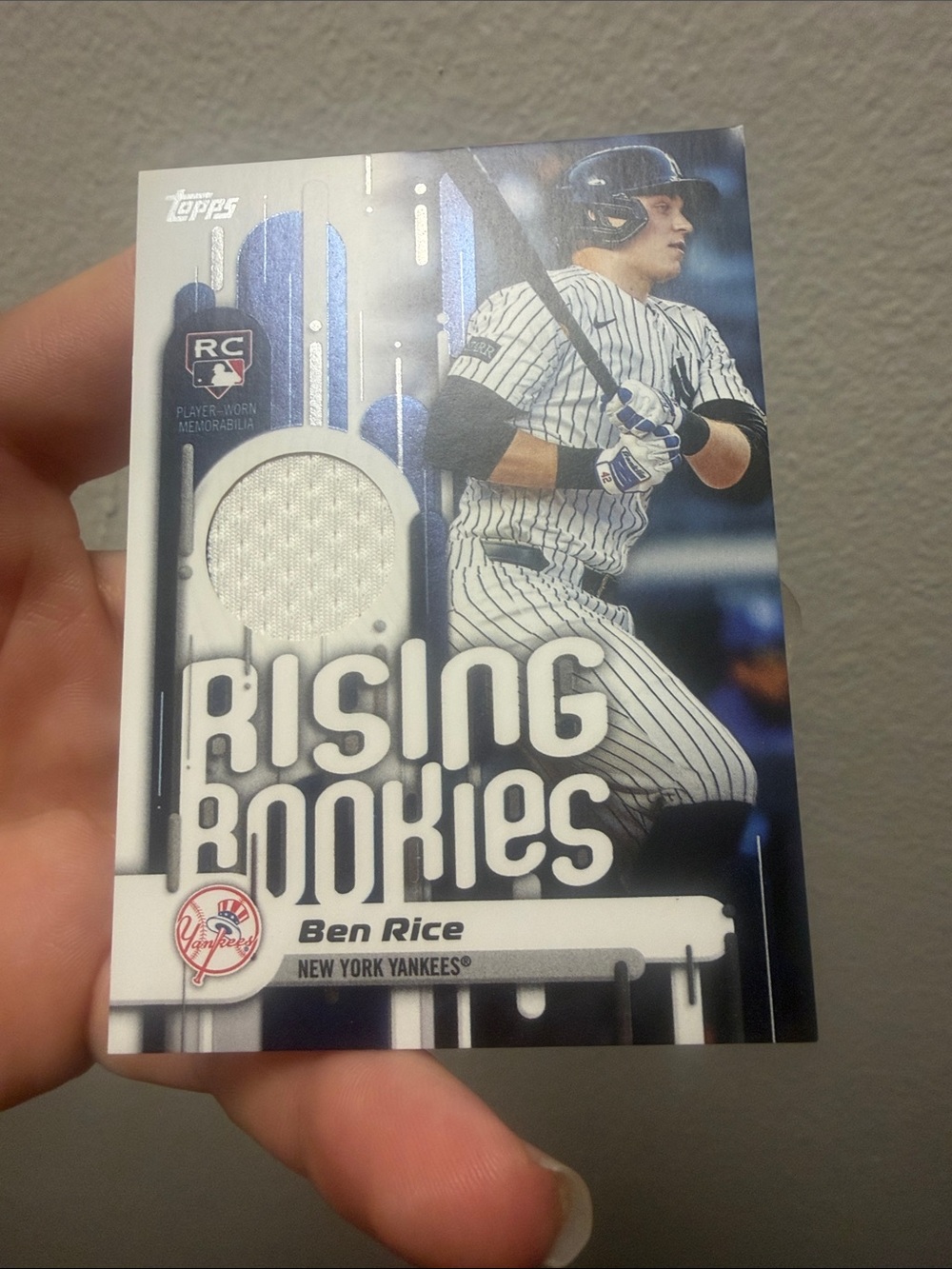 Topps Ben Rice Rising Rookies Card - White & Blue